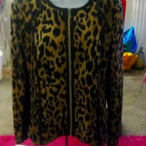 JACKET/FRONT ZIP-UP LEOPARD PRINT